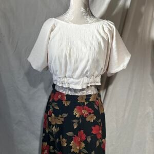 Free people textured crop blouse